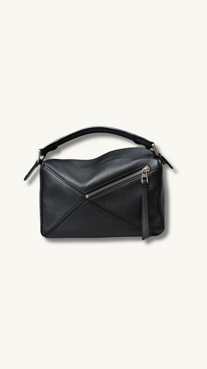 Loewe Puzzle Bag black double stitching leather