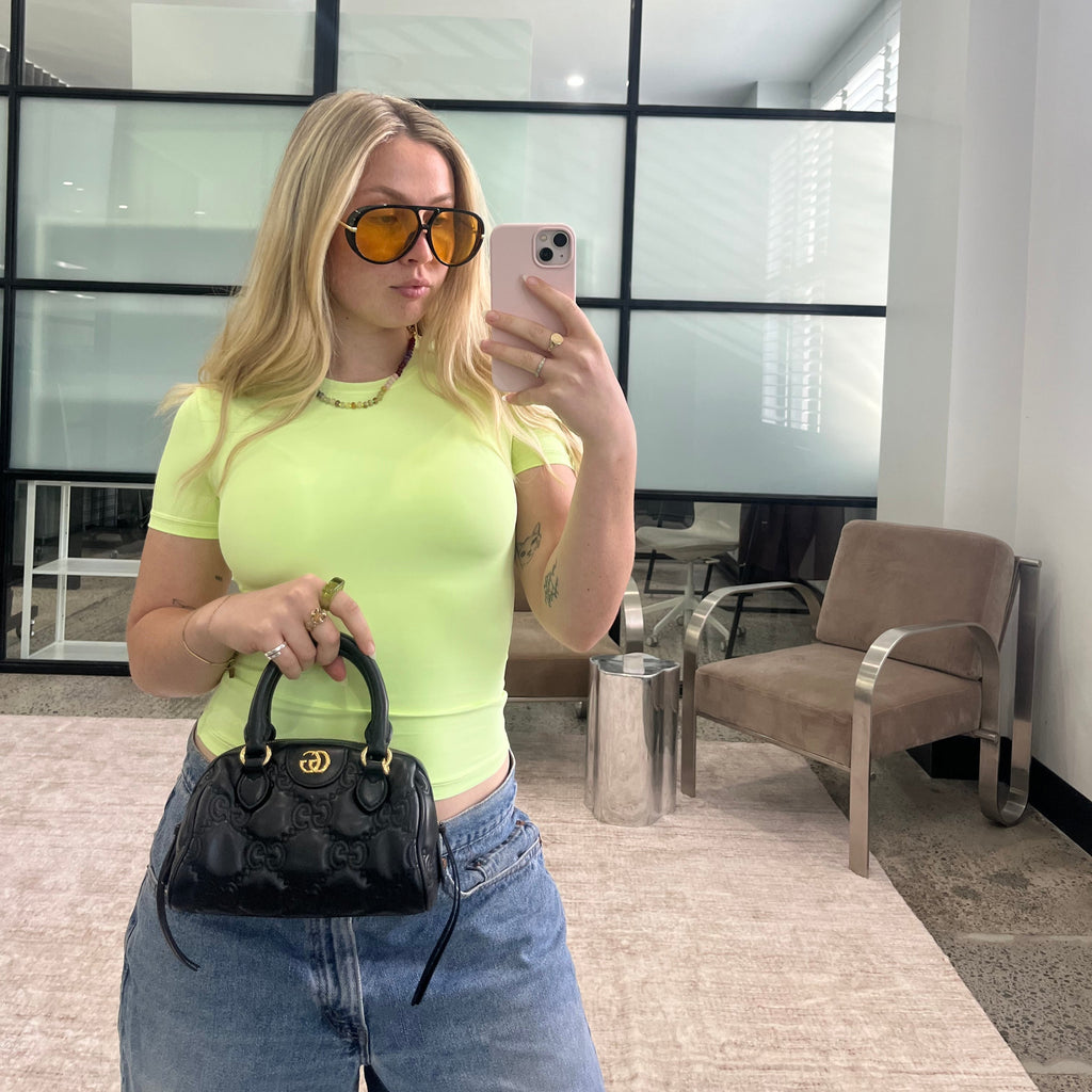 Gucci Mini GG Matelassé Top-Handle Bag