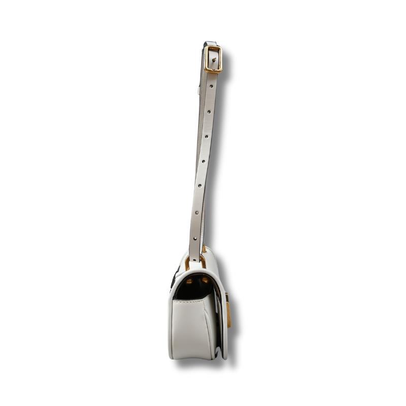 Fendi Cmon Nano Leather Crossbody Bag White