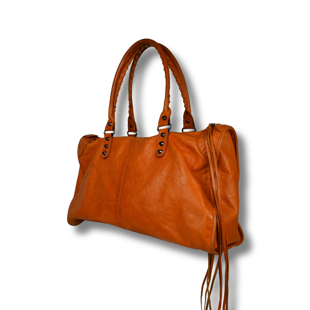 Balenciaga City Bag in Orange Right Back Side