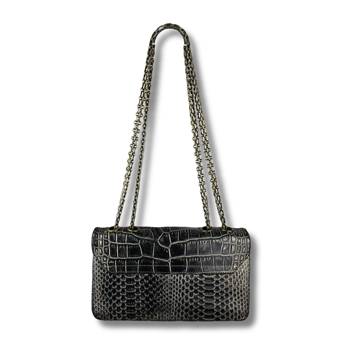 Chanel 2.55 Crocodile Crossbody bag back full strap