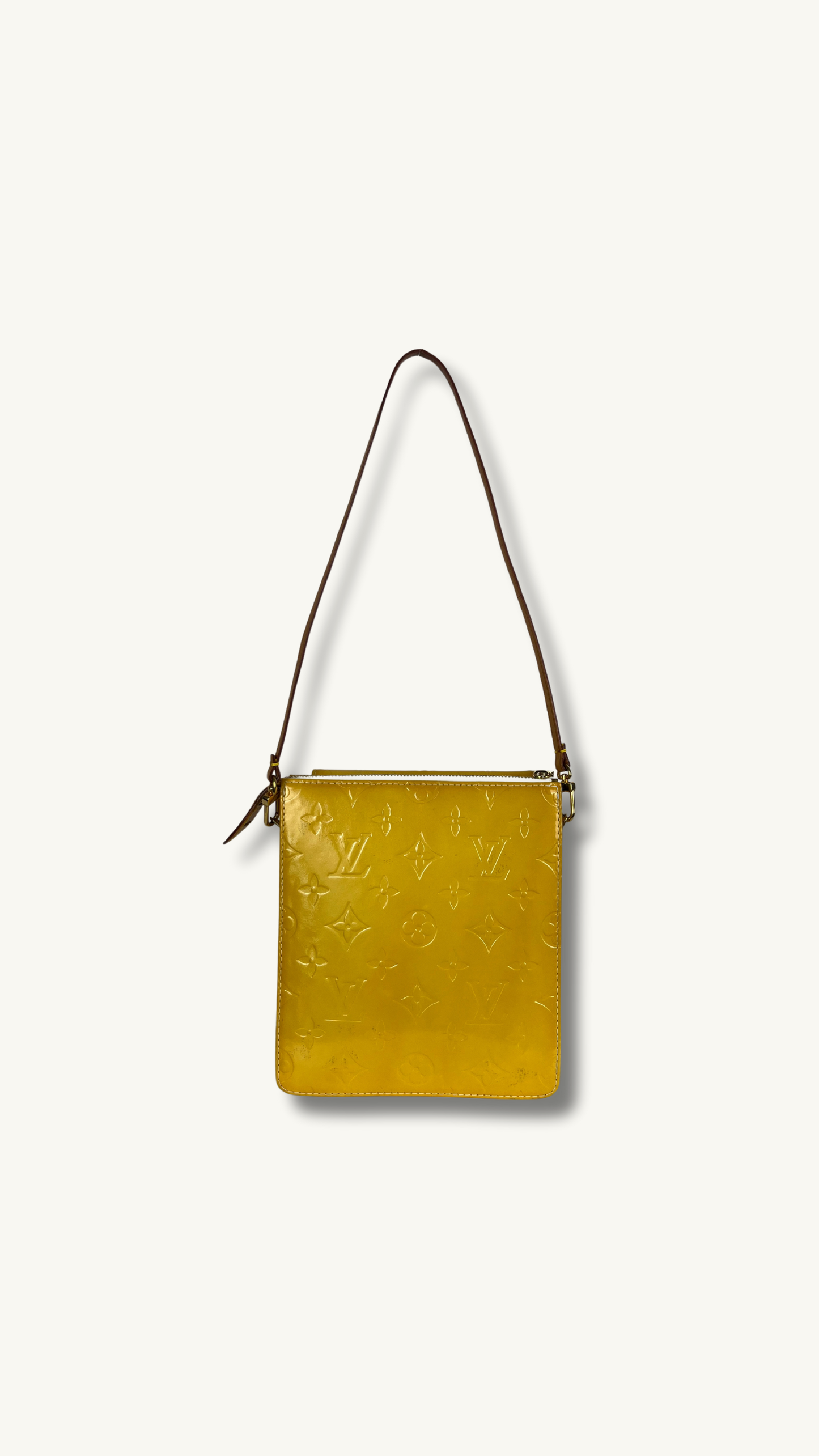 Louis Vuitton Vernis Monogram Mott Shoulder Bag Yellow 