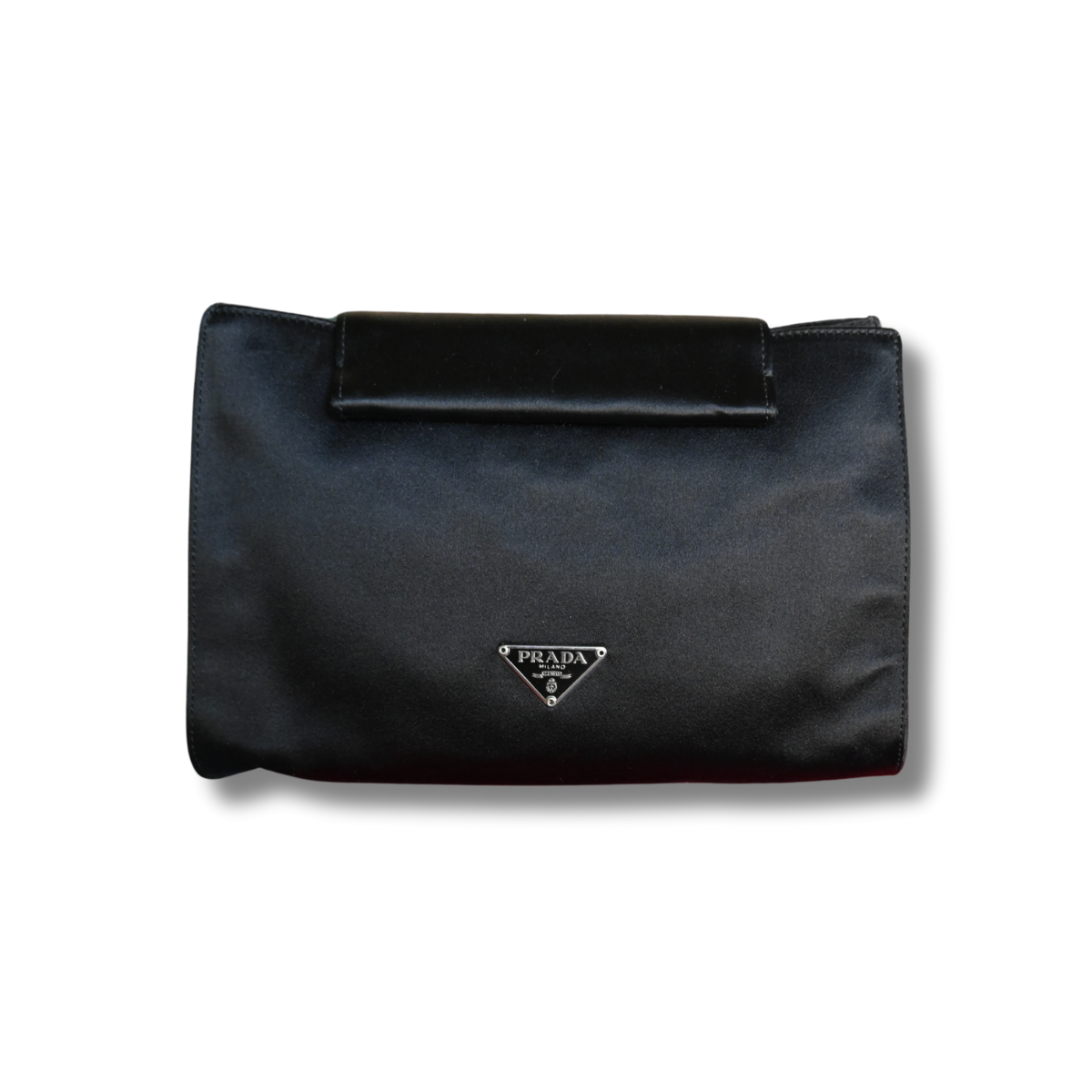 Prada satin clutch black
