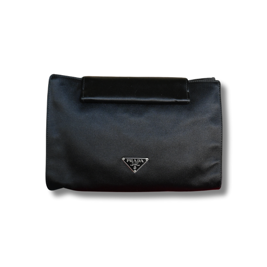 Prada satin clutch black