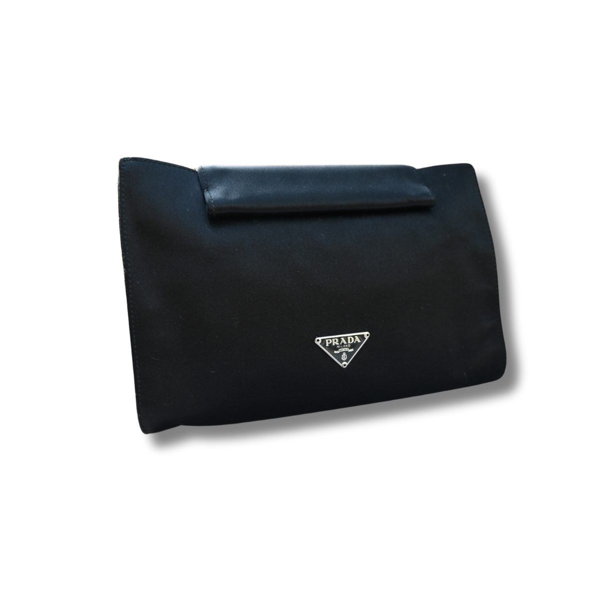 Prada satin clutch black