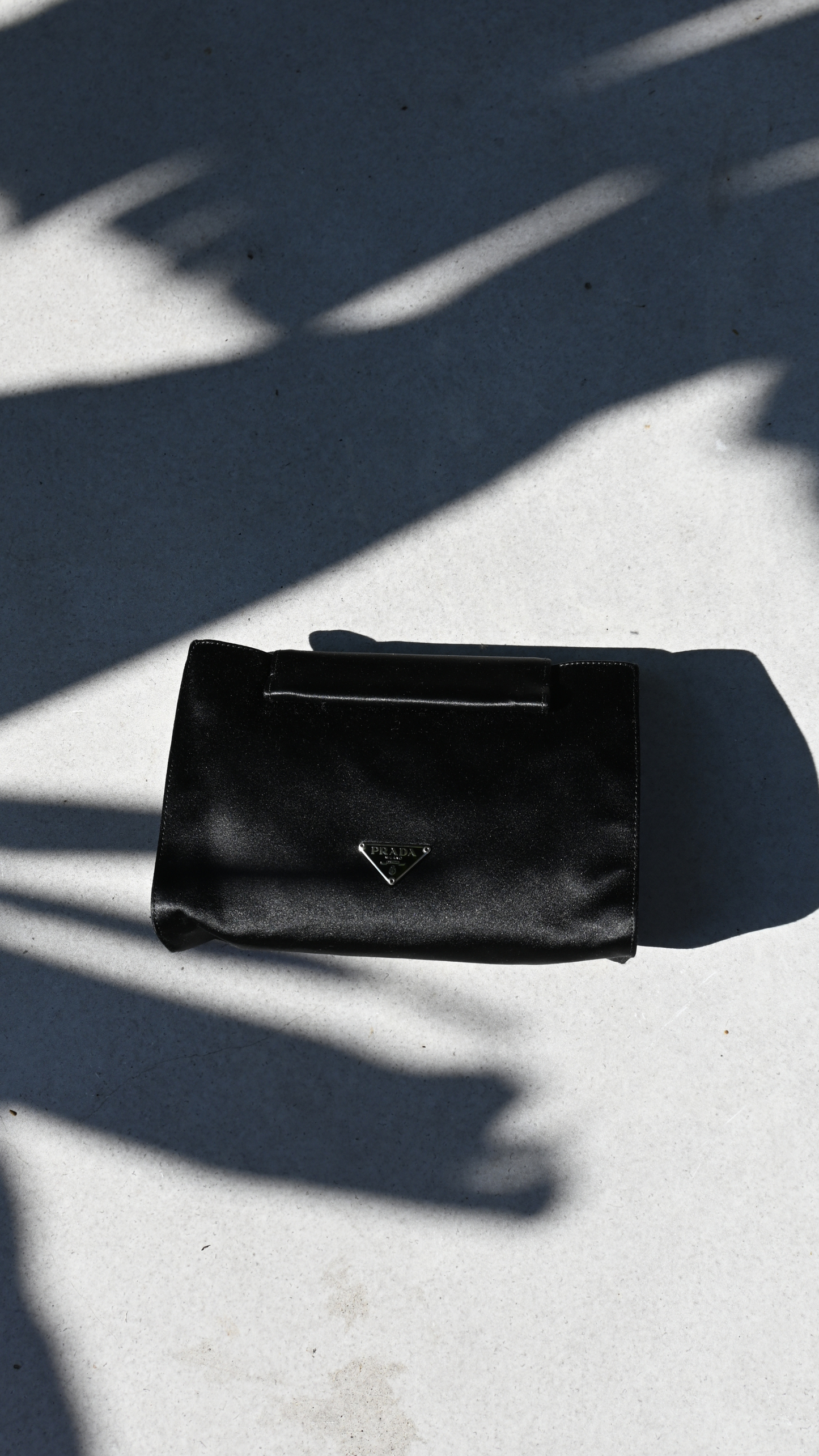 Prada satin clutch black