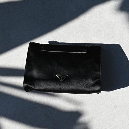 Prada satin clutch black