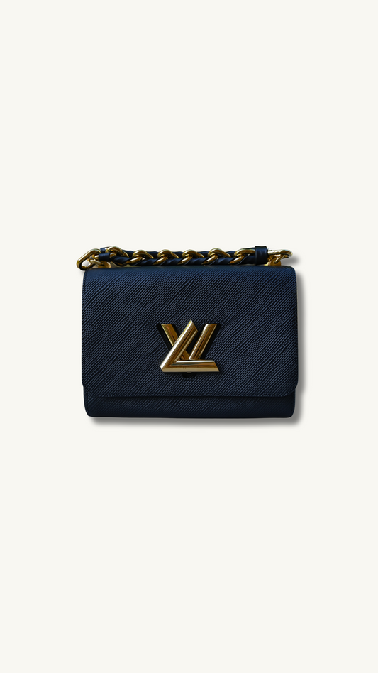 Louis Vuitton Twist MM Epi Leather Black and Gold Hardware Shoulder and handle bag.