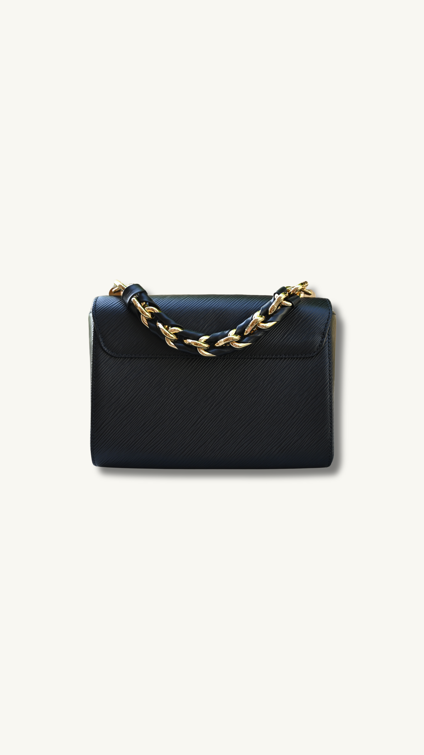 Louis Vuitton Twist MM Epi Leather Black and Gold Hardware Shoulder and handle bag.