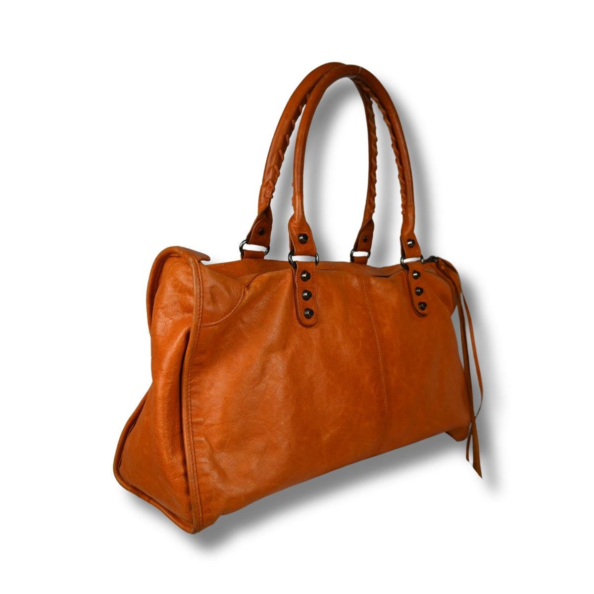 Balenciaga City Bag in Orange Left Side Back
