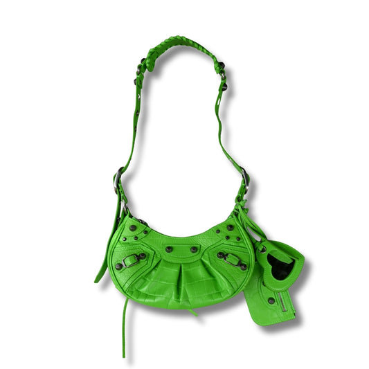 Balenciaga Le Cagole Shoulder & Cross body bag neon green