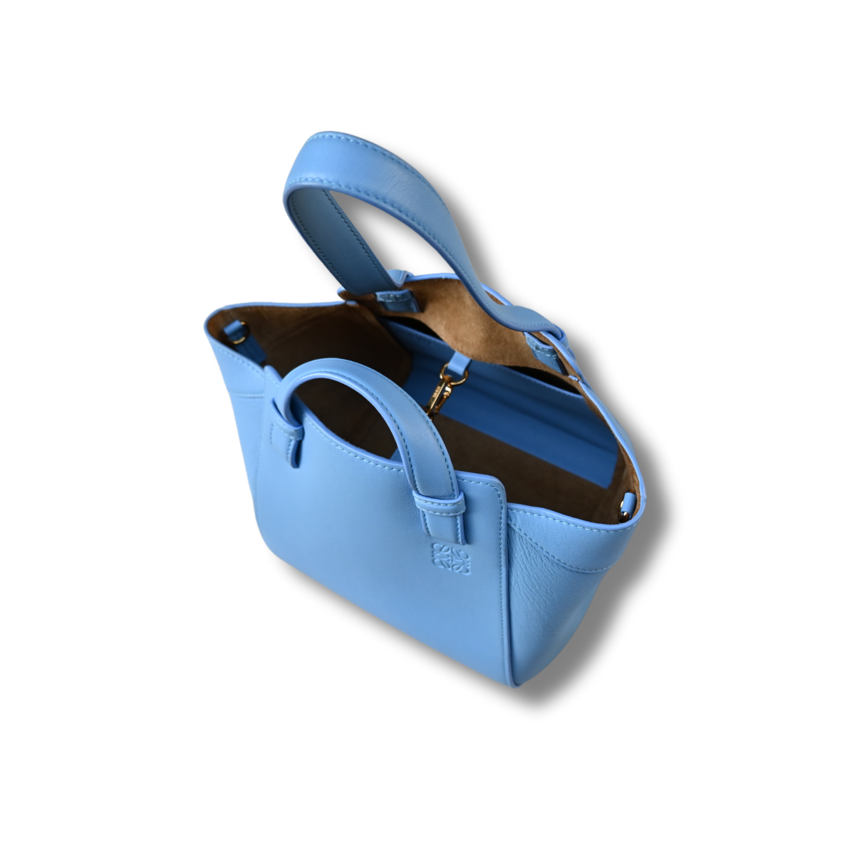 Loewe baby blue leather nugget bag hammock bag