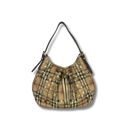 Burberry Y2K Nova Check Shoulder Bag with drawstring