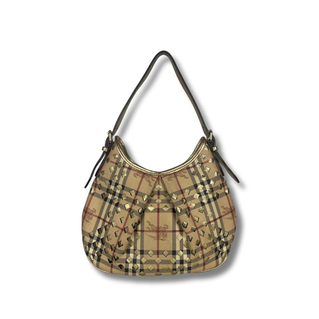 Burberry Y2K Nova Check Shoulder Bag with drawstring