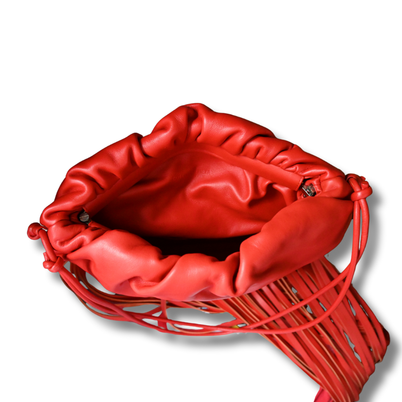 Bottega Veneta The Fringe Pouch Bag in Red 
