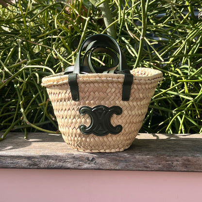 Celine Nano Triomphe Raffia Bag