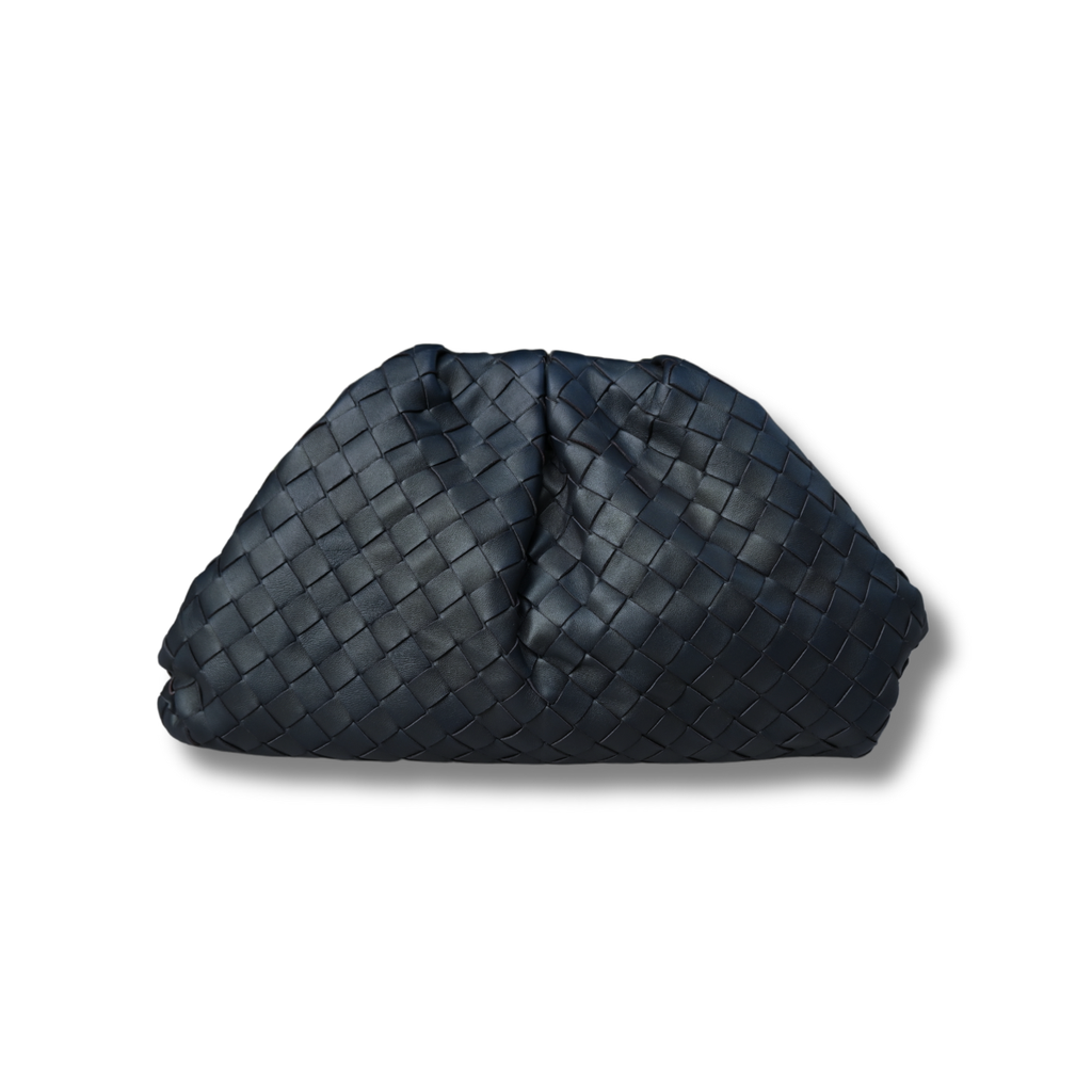 Bottega Veneta Intrecciato Clutch Bag Pouch Bottle Green Navy